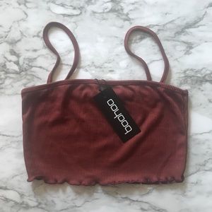 Lettuce Hem Crop Top Cami NWT XS